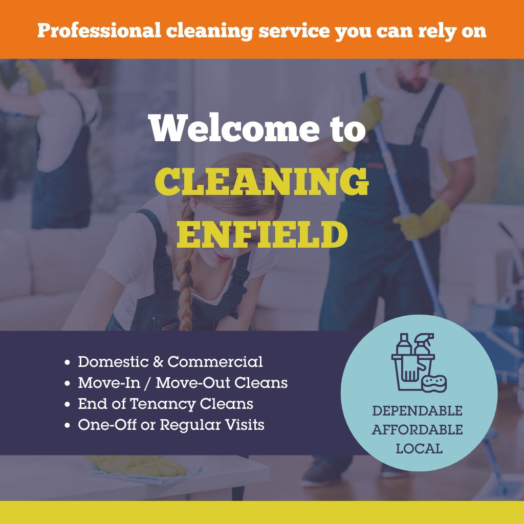 Cleaning Enfield cleaner wiping down a kitchen worktop in a family home in the EN postcode area